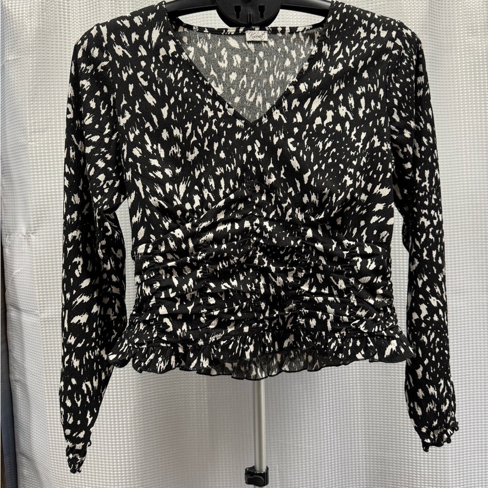 Kismet Black and White Patterned Blouse